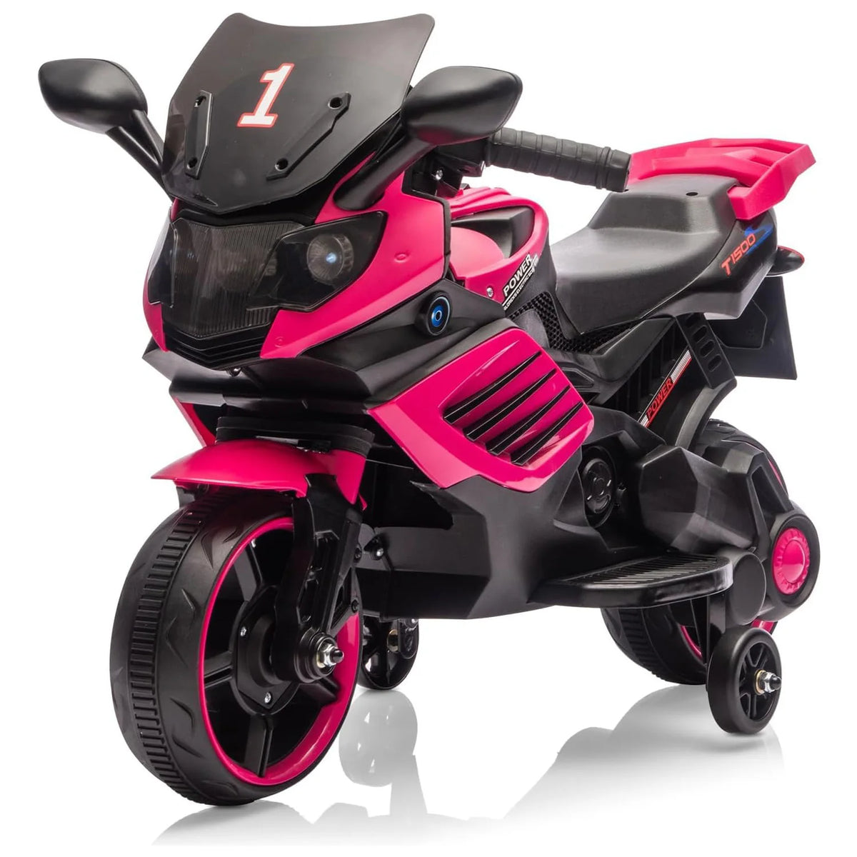 HiMISS Kids Electric Motorcycle With Training Wheels And Horn