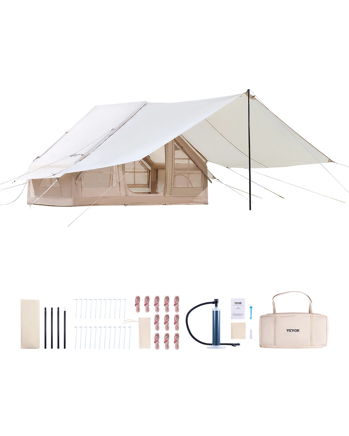 SucceBuy Inflatable Camping Tent With Hand Pump Air Column Design