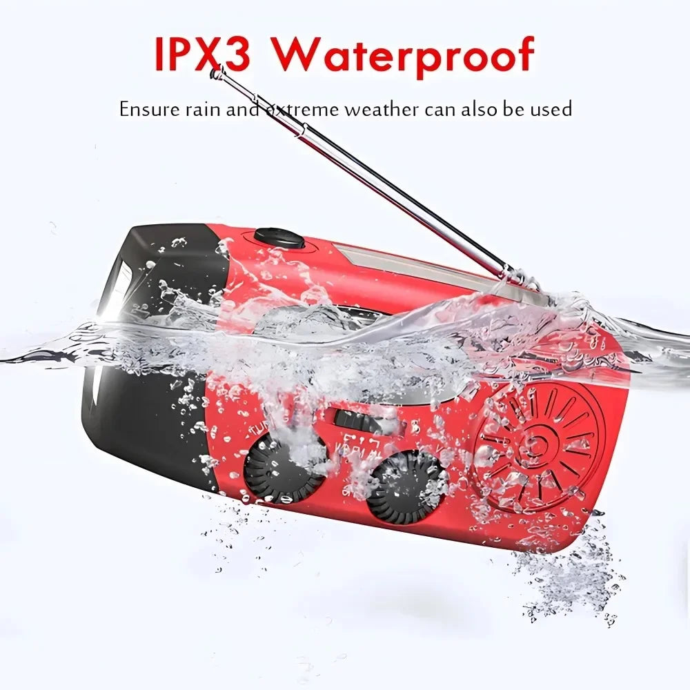 Solar Hand Crank Emergency Weather Radio With Power Bank