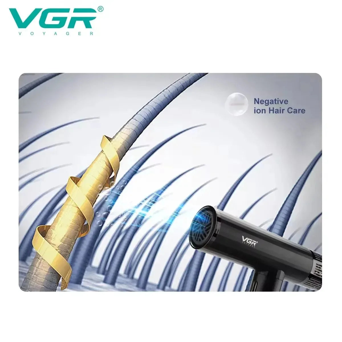 VGR Professional Hair Dryer With Negative Ion Brushless Motor