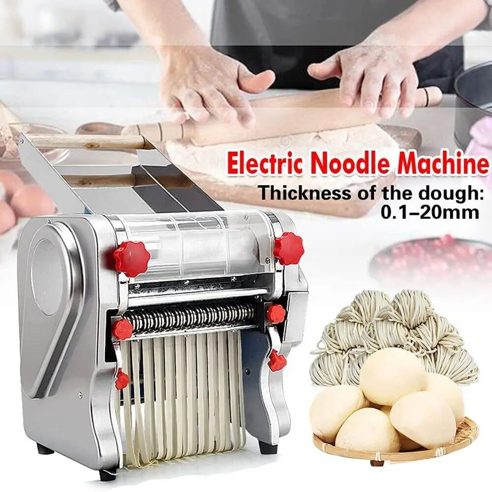 Commercial Electric Pasta Maker Dual Knife Stainless Steel Noodle Machine