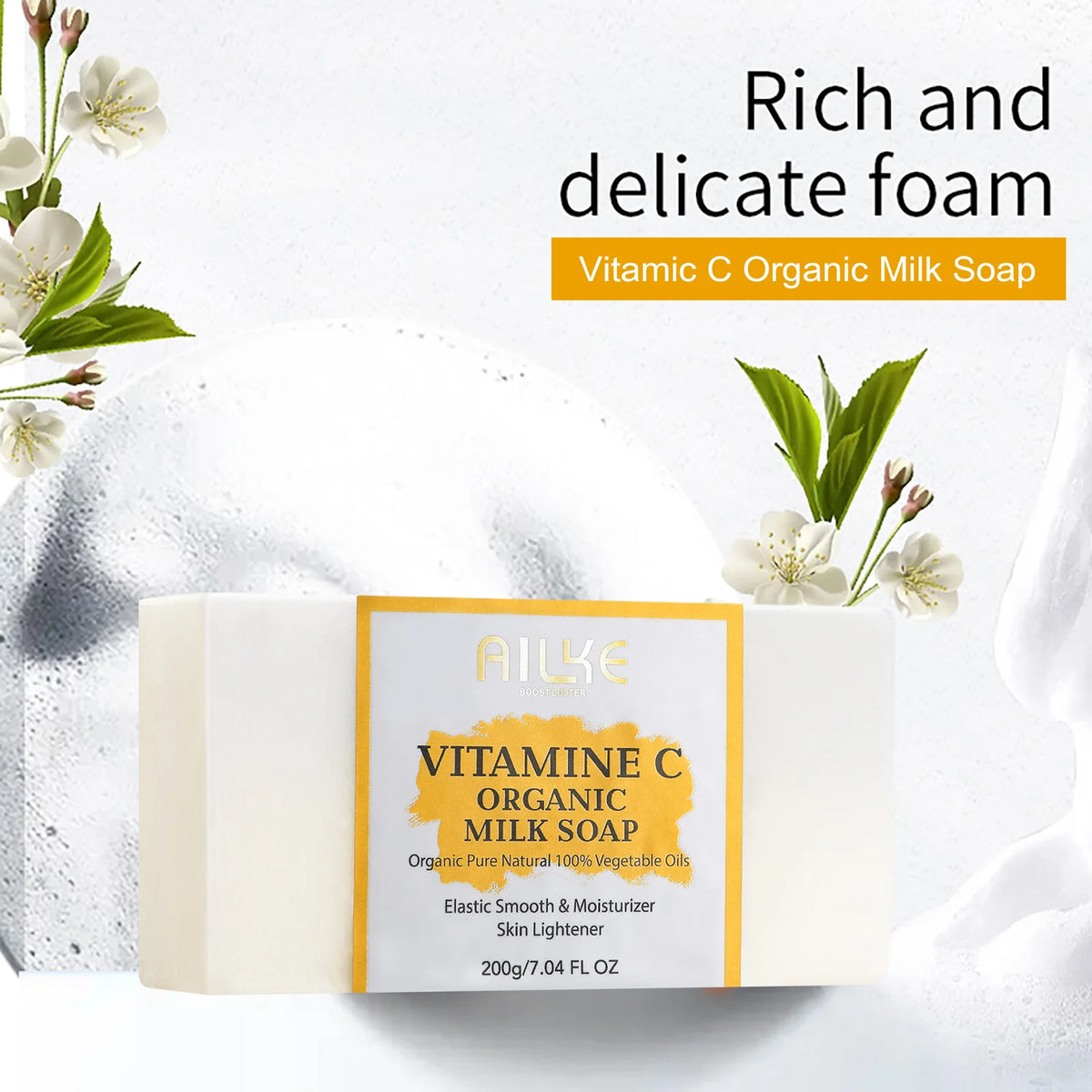 Ailke Vitamin C Organic Milk Soap Whitening Facial Cleansing