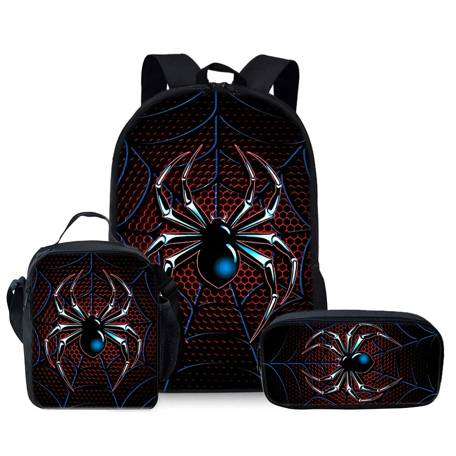 Children 3D Animated Spider Pattern School Backpack