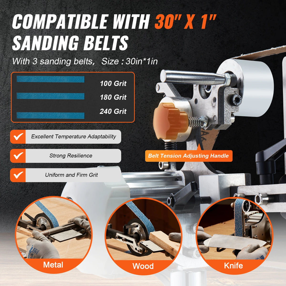 Succebuy Industrial Grade Variable Speed Belt Grinder