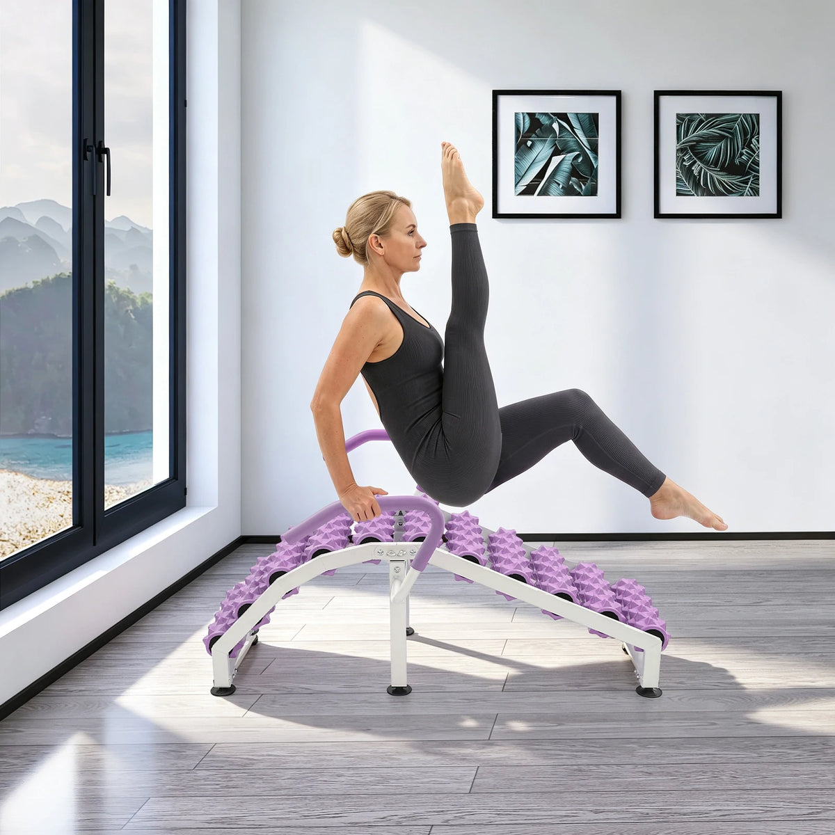 Multifunctional Folding Yoga Chair With Back Stretcher And Handles