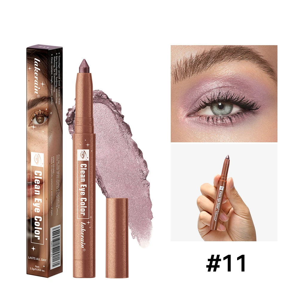 Shimmer Cream Eyeshadow Stick Waterproof Metallic Eye Shadow Crayon Blendable Long Lasting Glitter Eye Brightener Stick Daily Eye Makeup Cosmetic