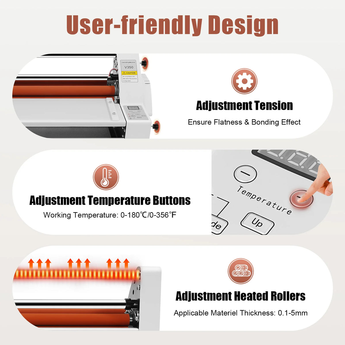 700W Laminating Machine|Double-Sided Self-adhesive Laminator with Dual Heating Modes|Electronic Temperature Control