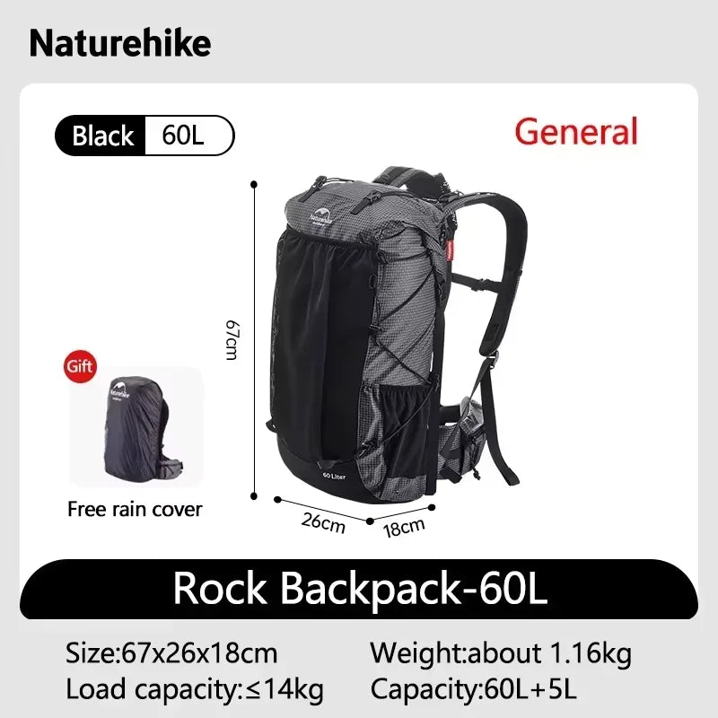 Naturehike Large Capacity Outdoor Hiking Backpack With Rain Cover