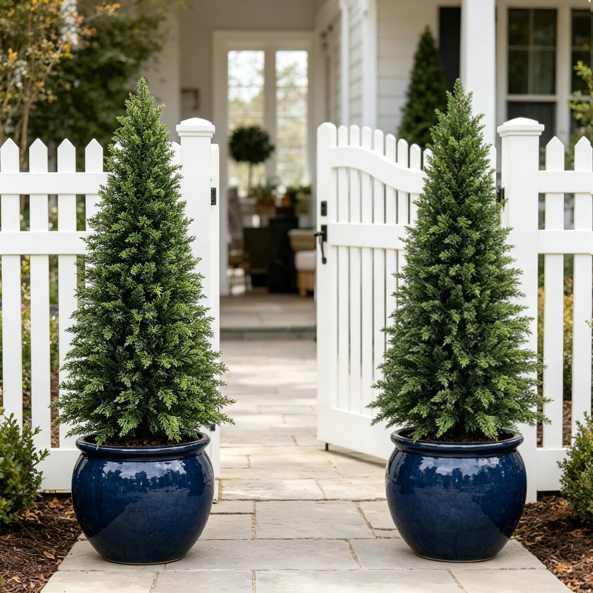 Realistic Artificial Cedar Topiary Trees For Home Garden Decor