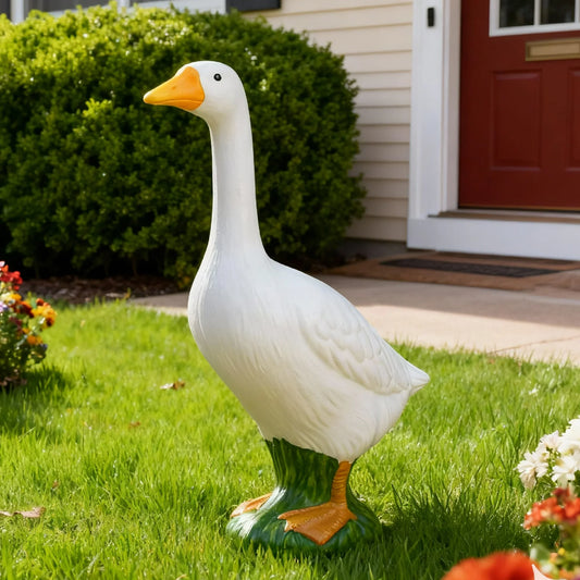 Weatherproof Resin Goose Garden Statue For Outdoor Yard Decor