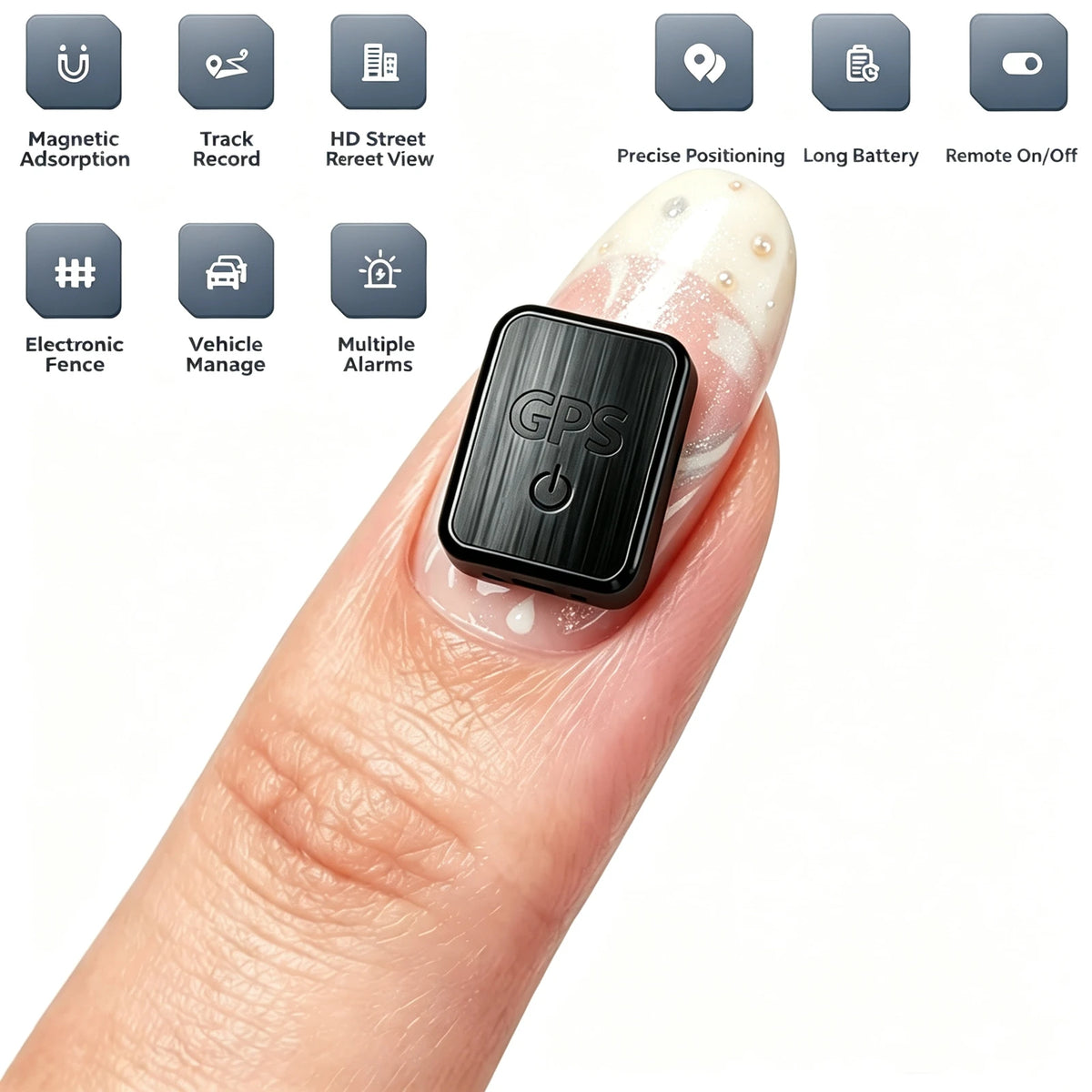 Mini Magnetic GPS Tracker, Real‑Time Portable Location Tracking Device with Long Battery Life, Historical Trajectory & Geofence Alert, Anti‑Lost GPS Locator for Vehicles, Luggage, Kids & Pets