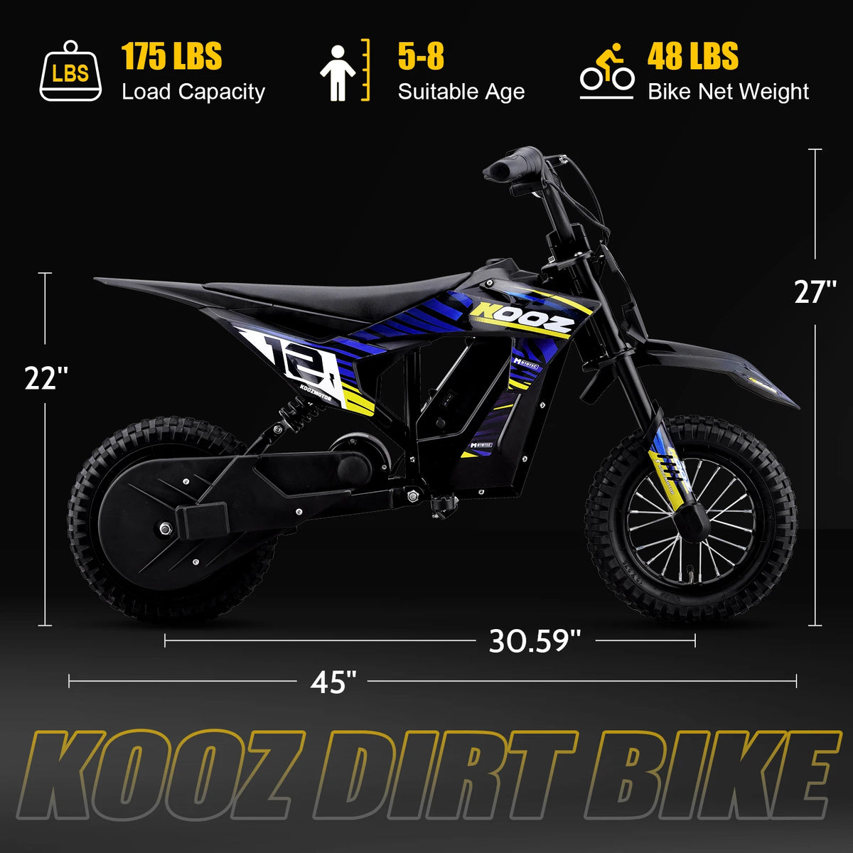 Kooz Electric Dirt Bike For Kids With Fast Riding Speeds