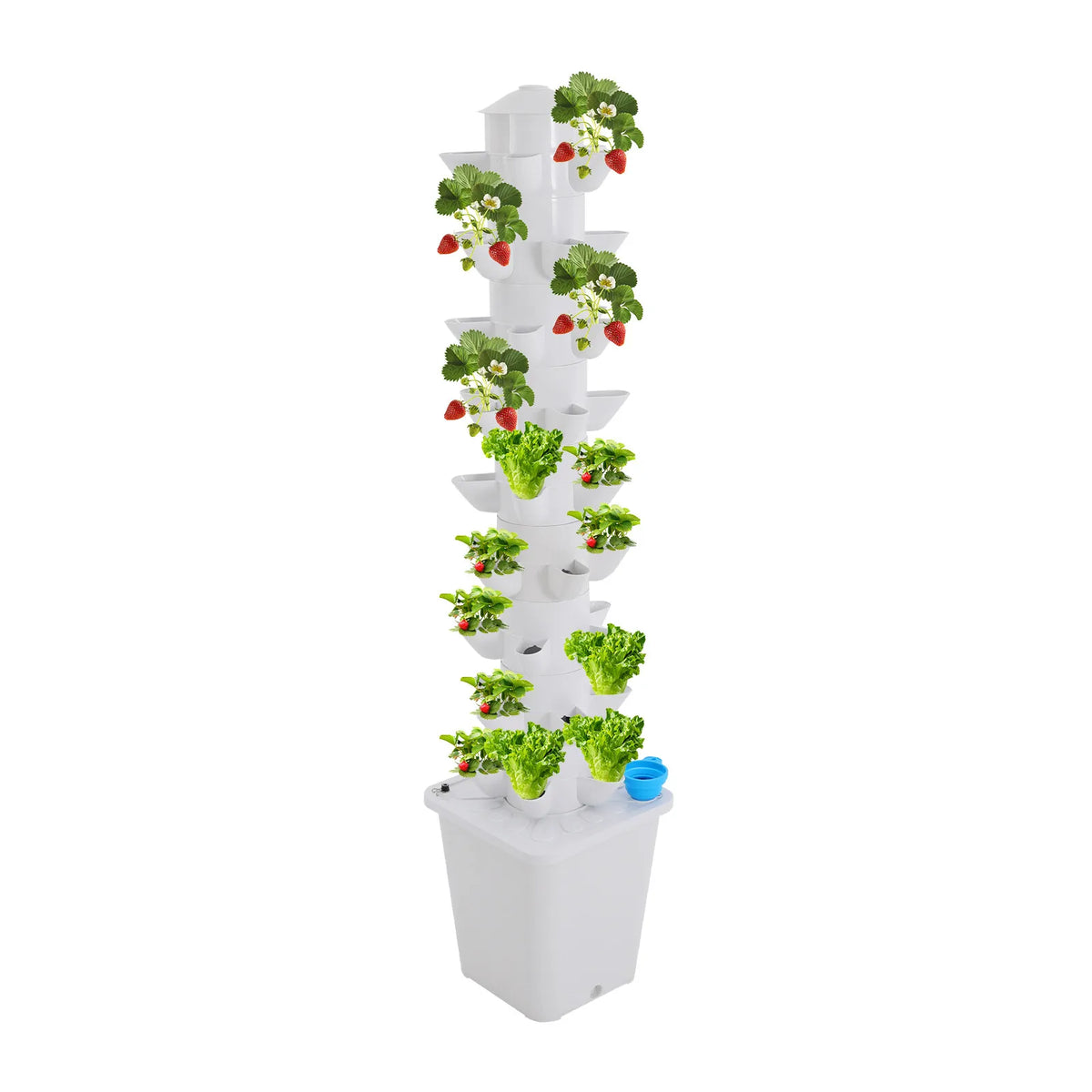 Hydroponic Growing Kit 9-Tiers Vertical Growing Kit Freestanding With Power Adapter