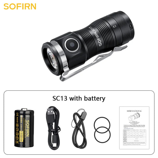Sofirn Mini SC13 Rechargeable Tactical LED Flashlight With Magnetic Keychain