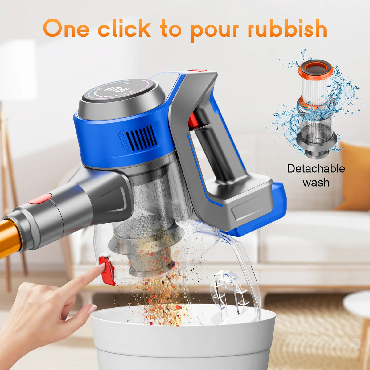 Honki Cordless Wet And Dry Vacuum Cleaner With LED Display