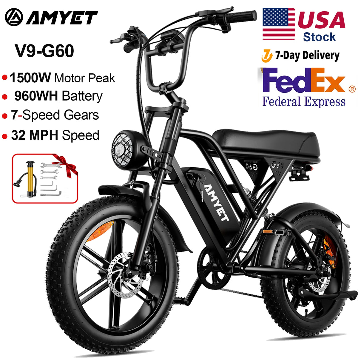 Amyet G60 1000W Electric Mountain Bike With 48V Battery