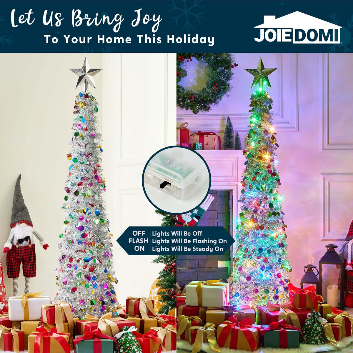 Joyfy Pop Up Christmas Tree With Lights And Star Pencil