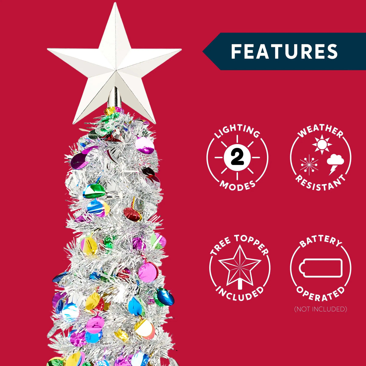 Joyfy Pop Up Christmas Tree With Lights And Star Pencil