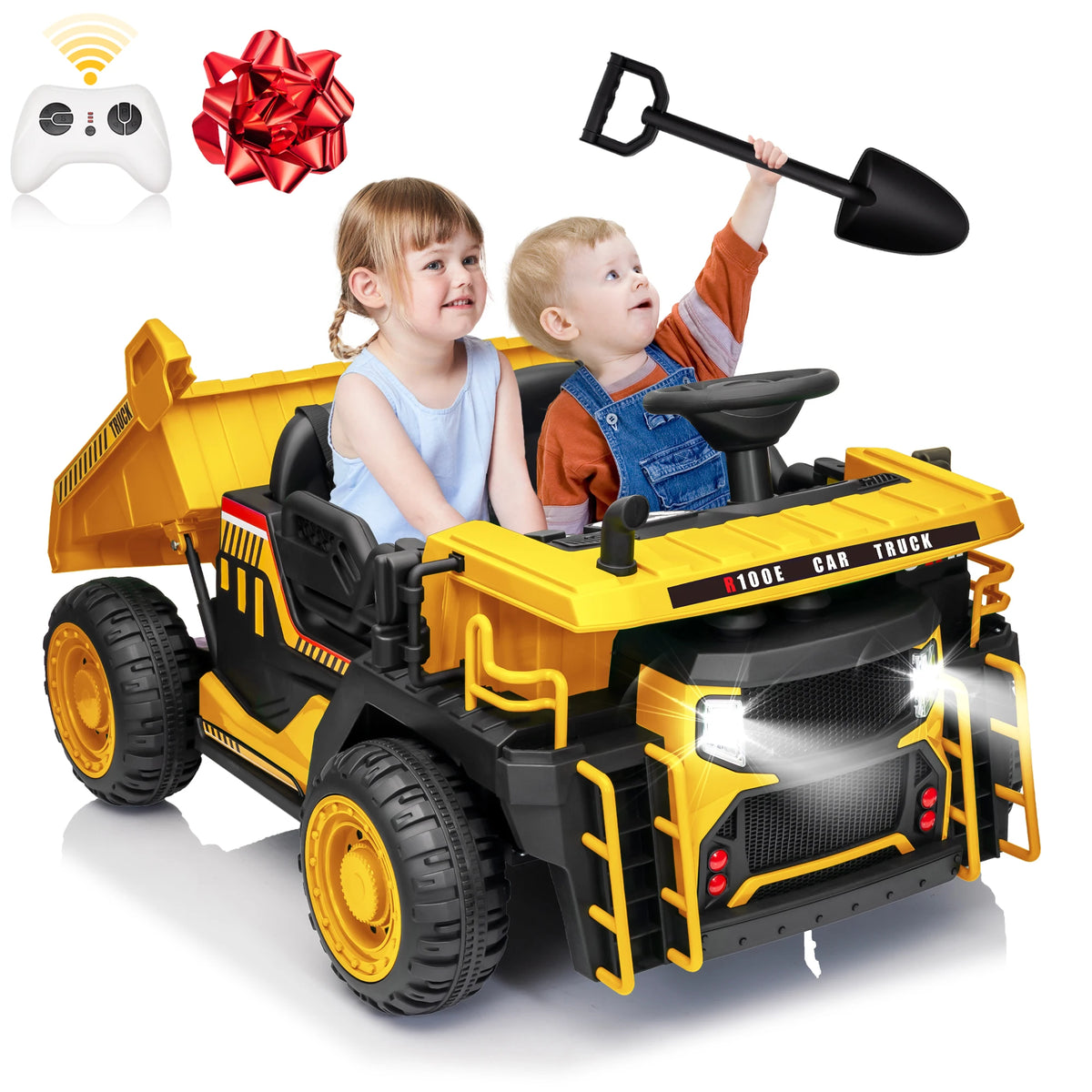 Joyracer Electric Ride On Dump Truck With Remote And Shovel