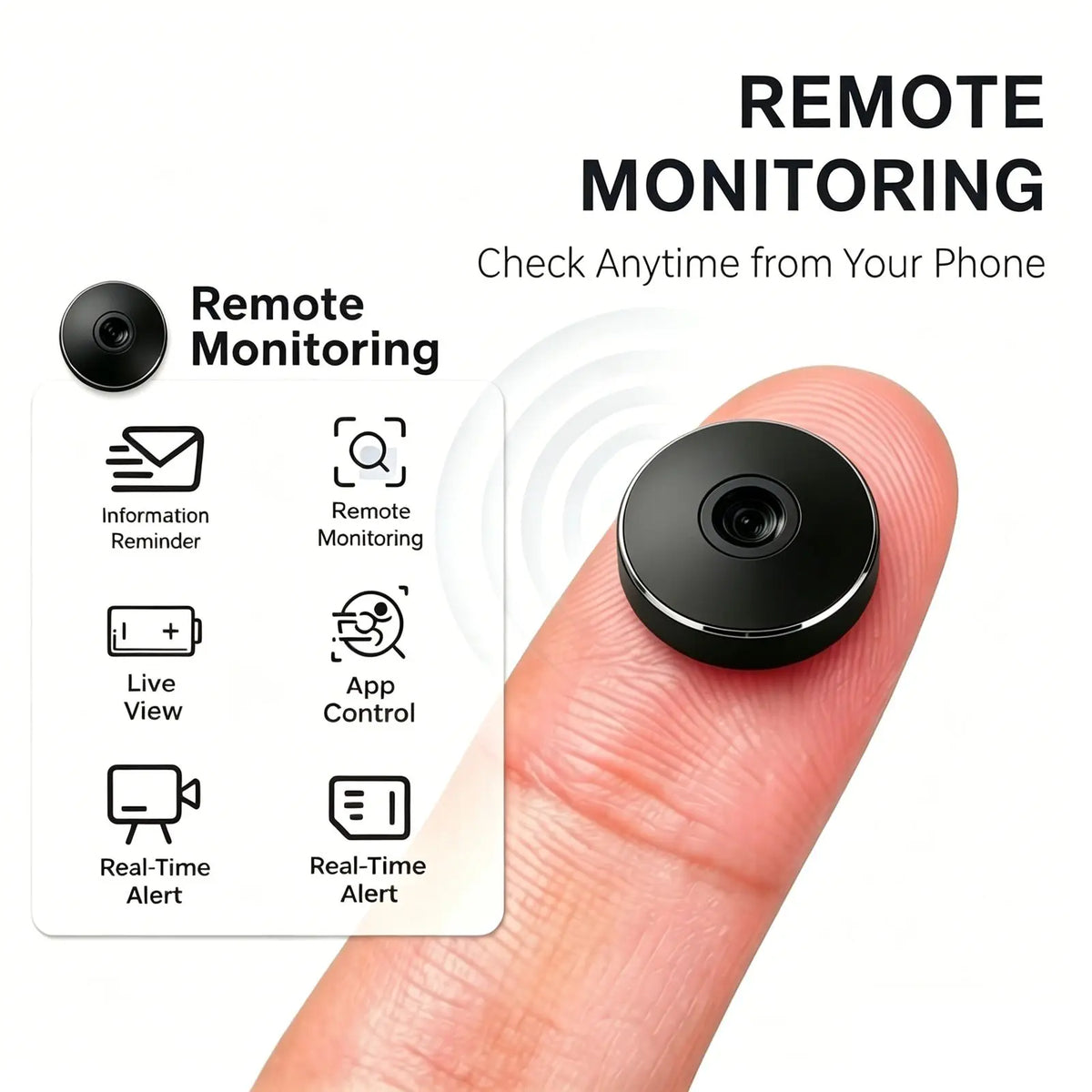 Ultra Mini HD Wireless WiFi Surveillance Camera, Miniature Portable Nanny Cam Baby Monitor With Infrared Night Vision, Mobile Remote Real-Time Viewing & Loop Recording, Compact Discreet Security Camera For Home, Baby, Pet & O