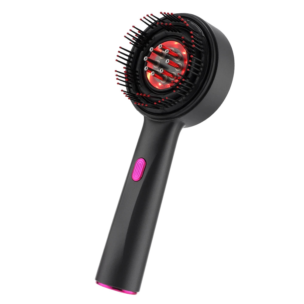 Electric Vibration Massage Comb Red Light Hair Growth Massage Scalp Brush Anti Hair Loss Liquid Oil Applicator Hair Care