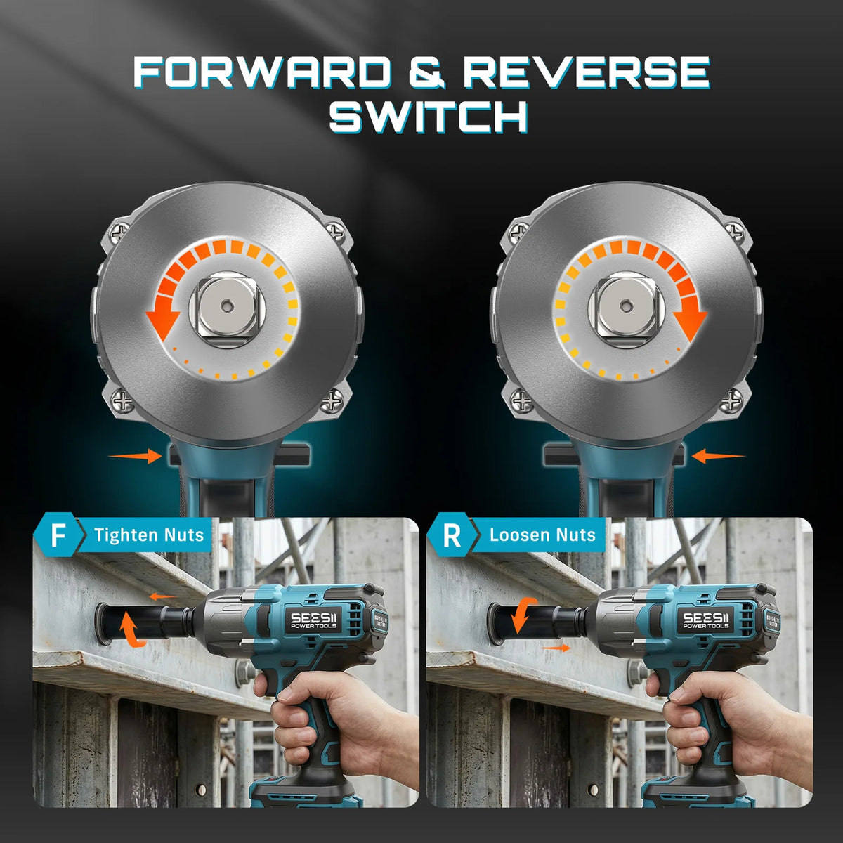 Seesii Brushless Cordless Impact Wrench And Drill Kit