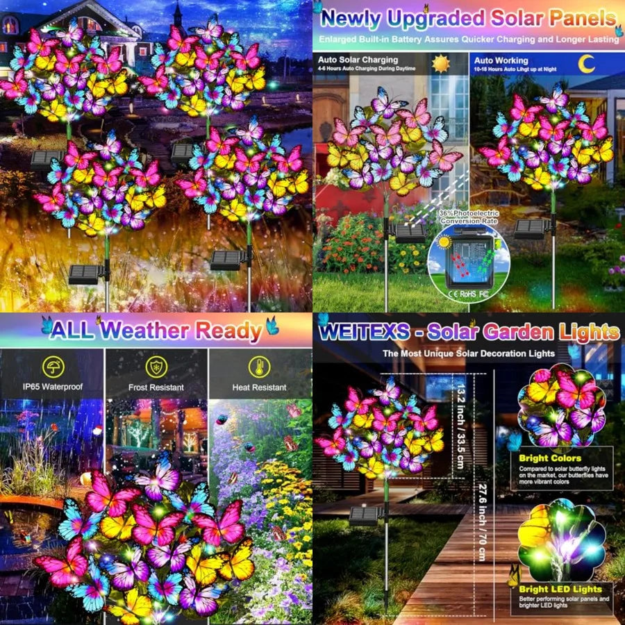 Solar Garden Solar Outdoor Waterproof Solar with New Upgraded 1 LED 8 s Outdoor Solar for Yard Outside Garden Pathway Decor Gif