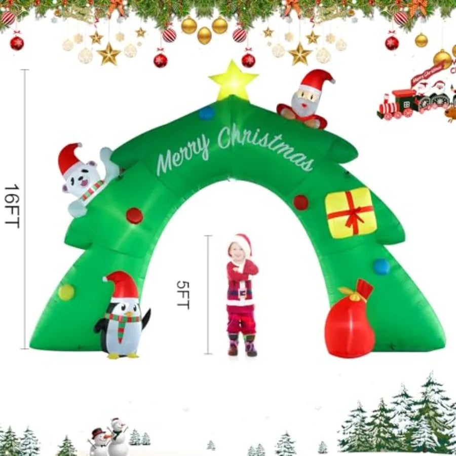 OLOEY Inflatable Christmas Tree Arch With LED Kaleidoscope Lights