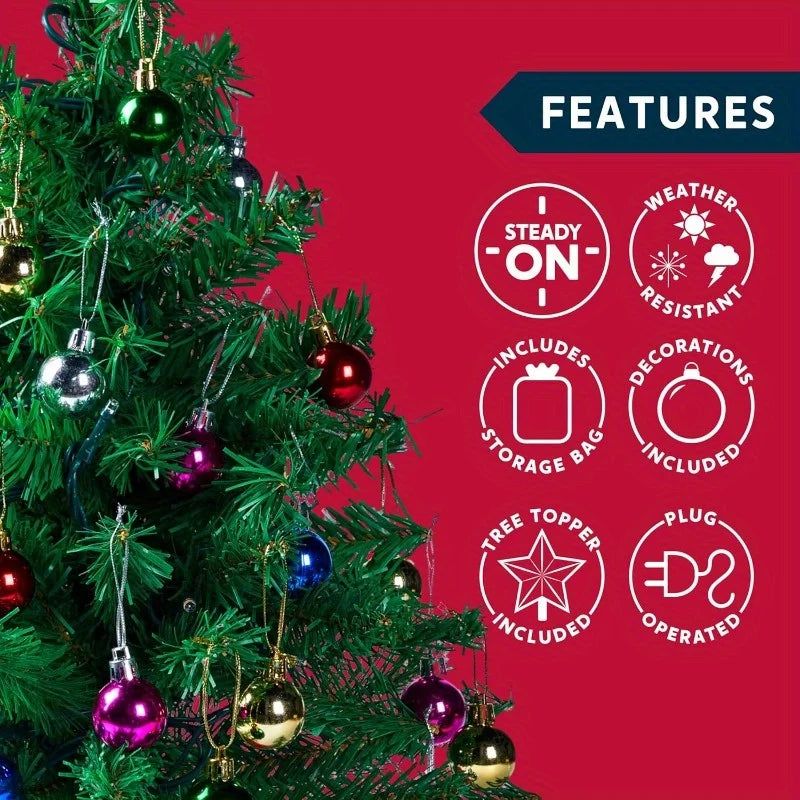 Joyfy Mini Christmas Tree With Clear Led Lights And Star