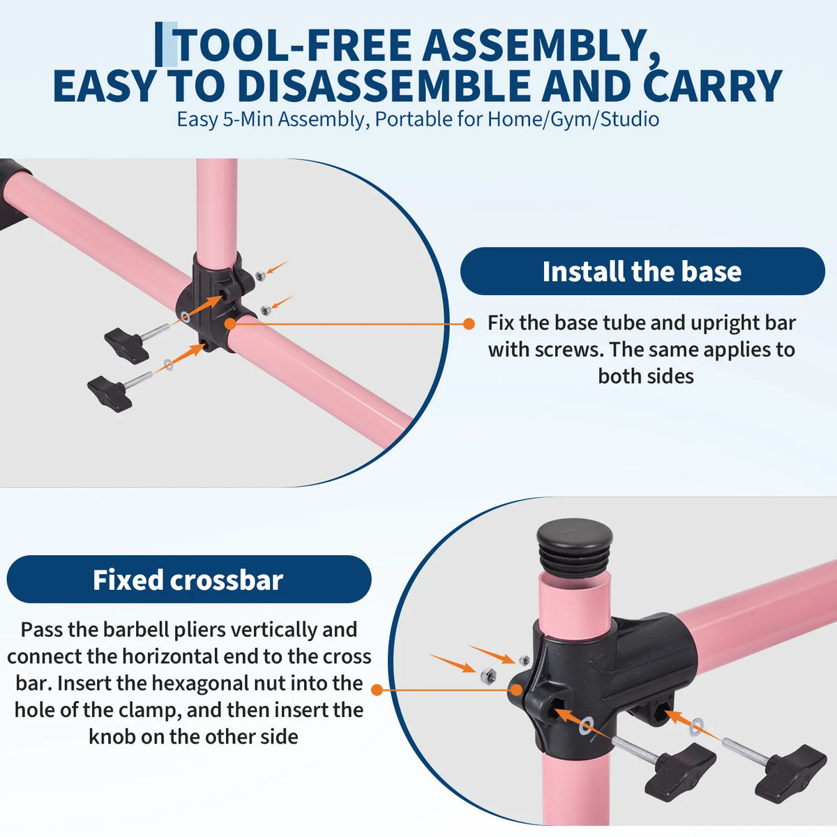 Freestanding Ballet Barre for Dance Practice Pilates and Stretching