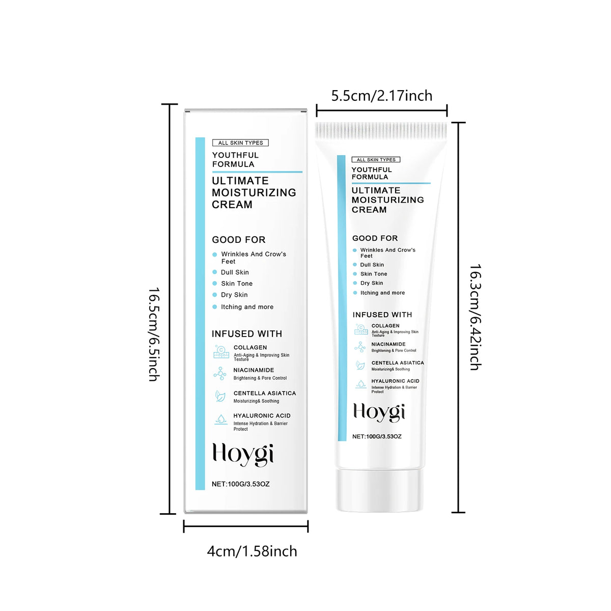 Hoygi Centella Moisturizing Cream With Hyaluronic Acid For Face