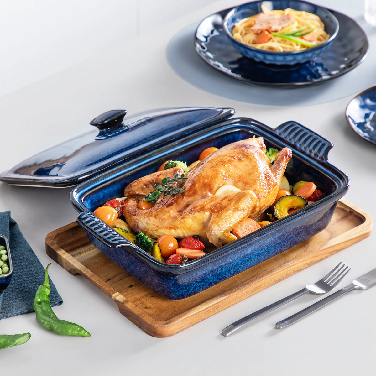 Malacasa Porcelain Casserole Baking Dish With Lid For Oven