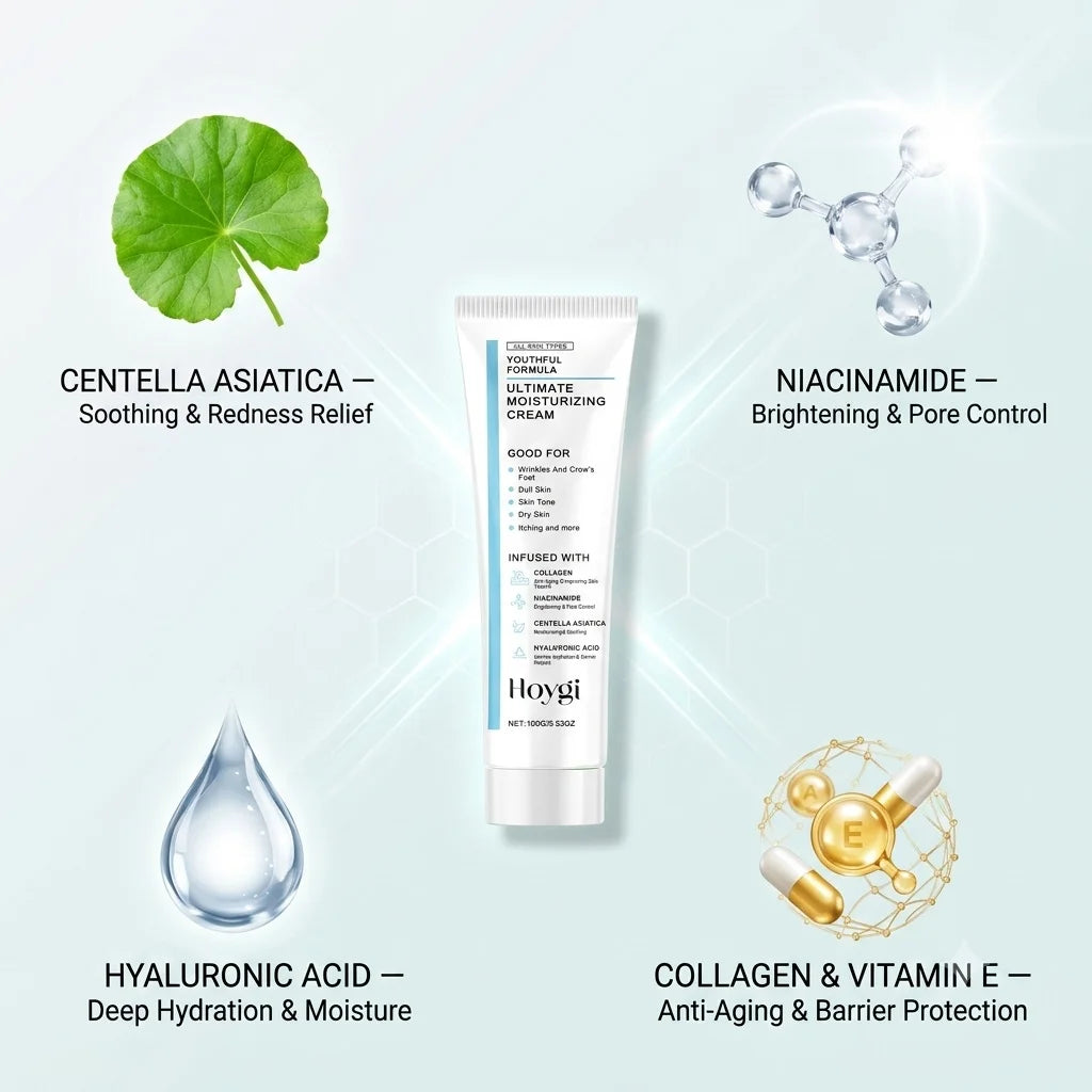 Hoygi Centella Moisturizing Cream With Hyaluronic Acid For Face