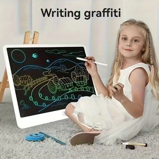 16 inch Large LCD Writing Board and Erasable Graffiti Board - Portable Color Partition Design Drawing Board, Perfect for Teenagers' Art, Home, School, Daily Gifts (Paper Gift Box with Holder)