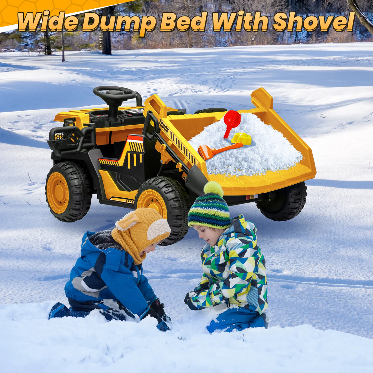 Joyracer Electric Ride On Dump Truck With Remote And Shovel