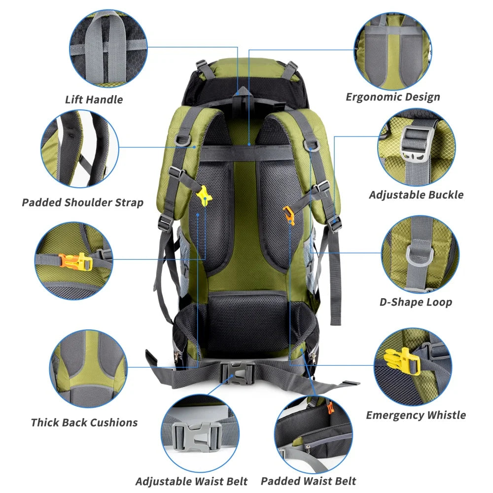 Night Cat Lightweight Hiking Backpack With Rain Cover