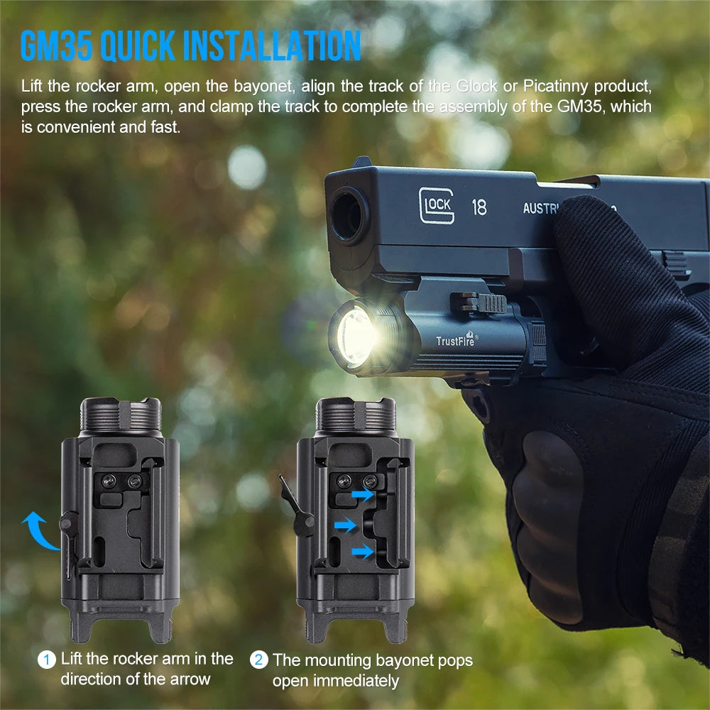 TrustFire GM35 Tactical LED Flashlight With 1350 Lumens Rechargeable