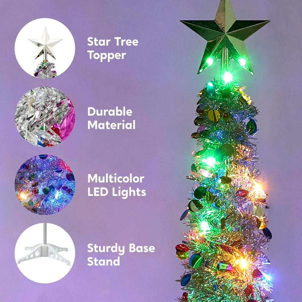 Joyfy Pop Up Christmas Tree With Lights And Star Pencil
