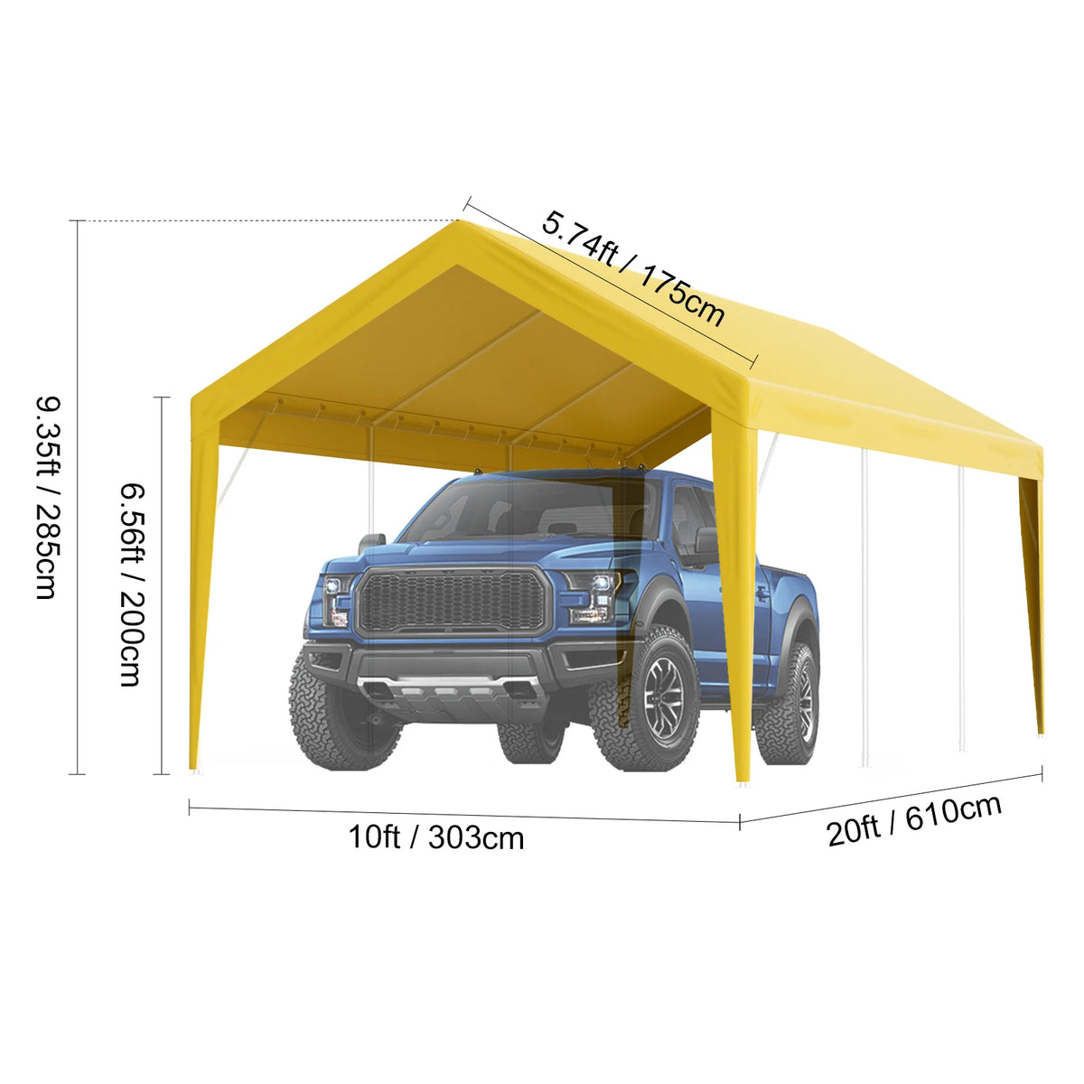 SucceBuy Replacement Carport Canopy Cover Waterproof UV Protected