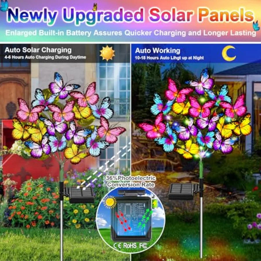 Solar Garden Solar Outdoor Waterproof Solar with New Upgraded 1 LED 8 s Outdoor Solar for Yard Outside Garden Pathway Decor Gif