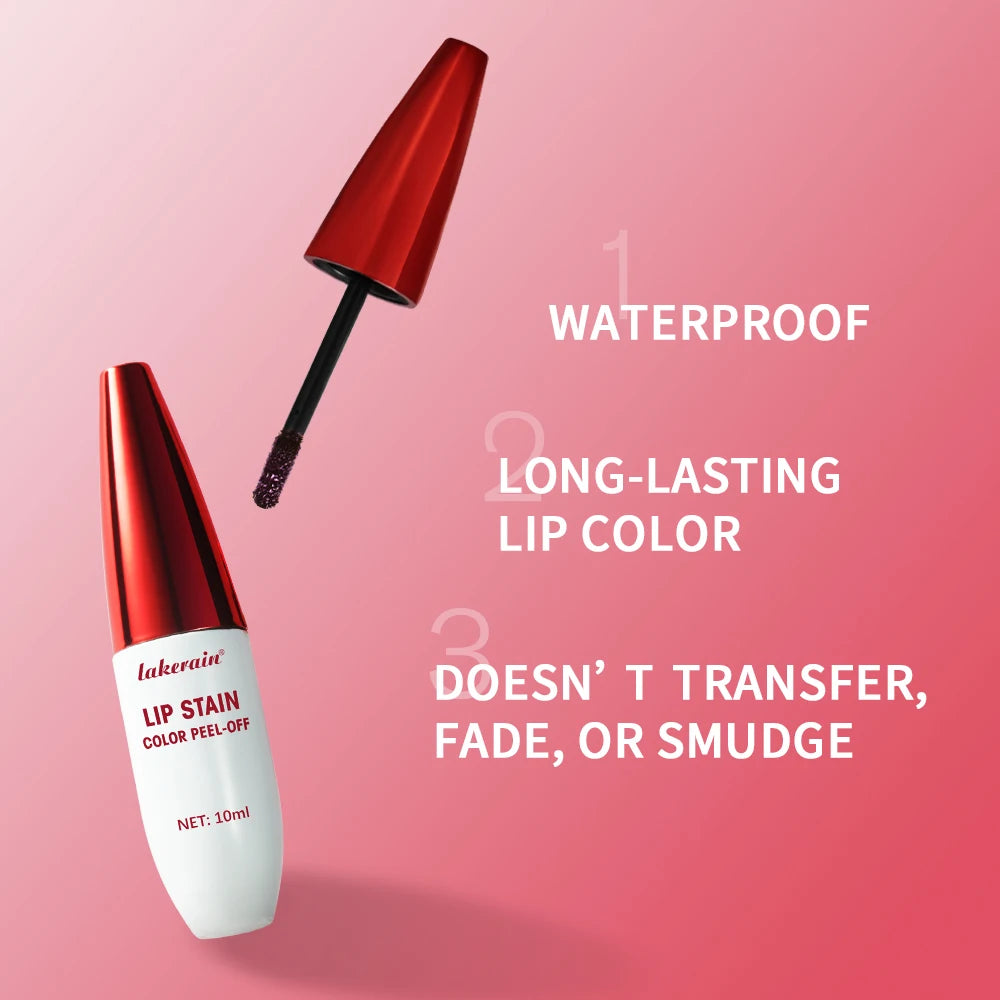 Peel Off Lip Stain Tattoo Tint Long Lasting Waterproof Smudge Transfer Proof Rich Pigment Natural Vivid Lip Color Lightweight Daily Lip Makeup Cosmetic