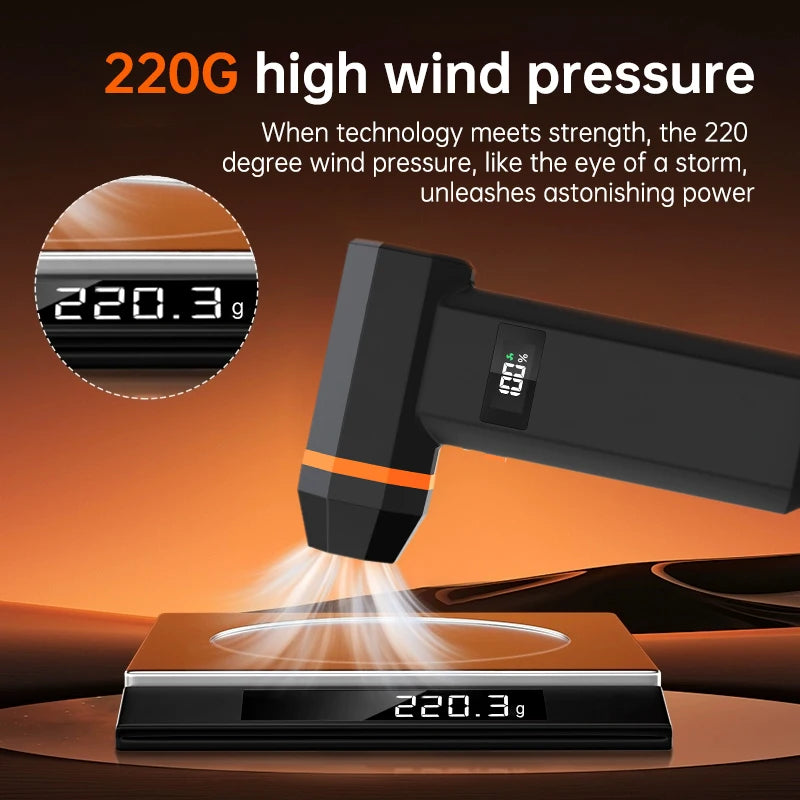 Powerful 140,000 RPM Cordless Air Blower & Vacuum – 220g Thrust, Rechargeable Dust Cleaner for Car Detailing, Keyboard & House – 4 Adjustable Speeds