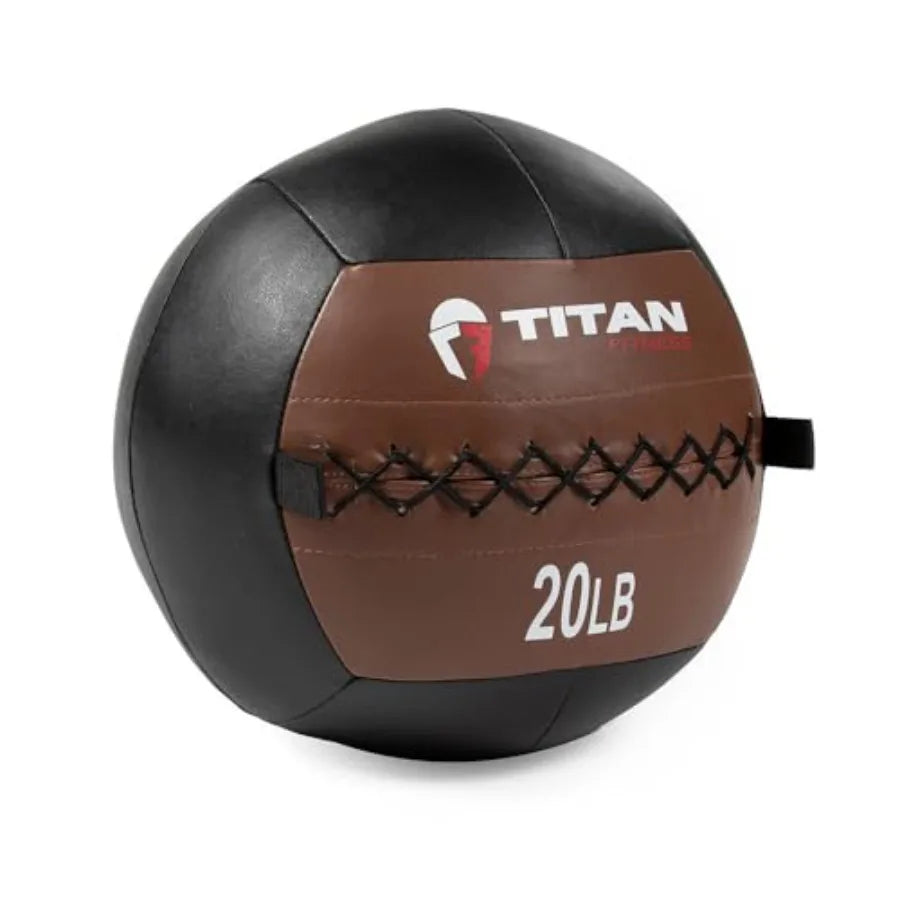 Wall Ball for Medicine Ball Training: Soft Leather Black Durable for Endurance Cardio Core Strength