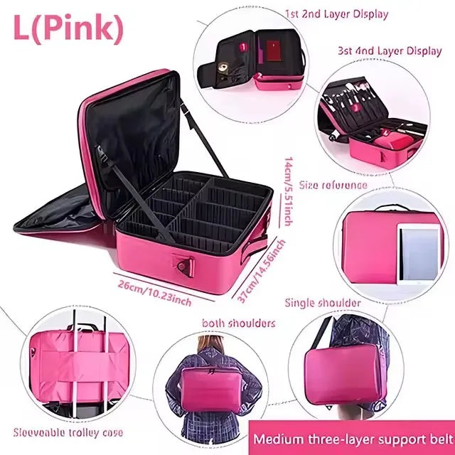 New Oxford Makeup Bag For Women Professional Large Capacity  Travel Cosmetic Case Waterproof Manicure Makeup Toolbox