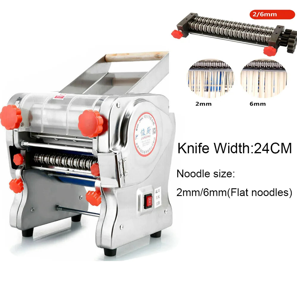 Commercial Electric Pasta Maker Dual Knife Stainless Steel Noodle Machine