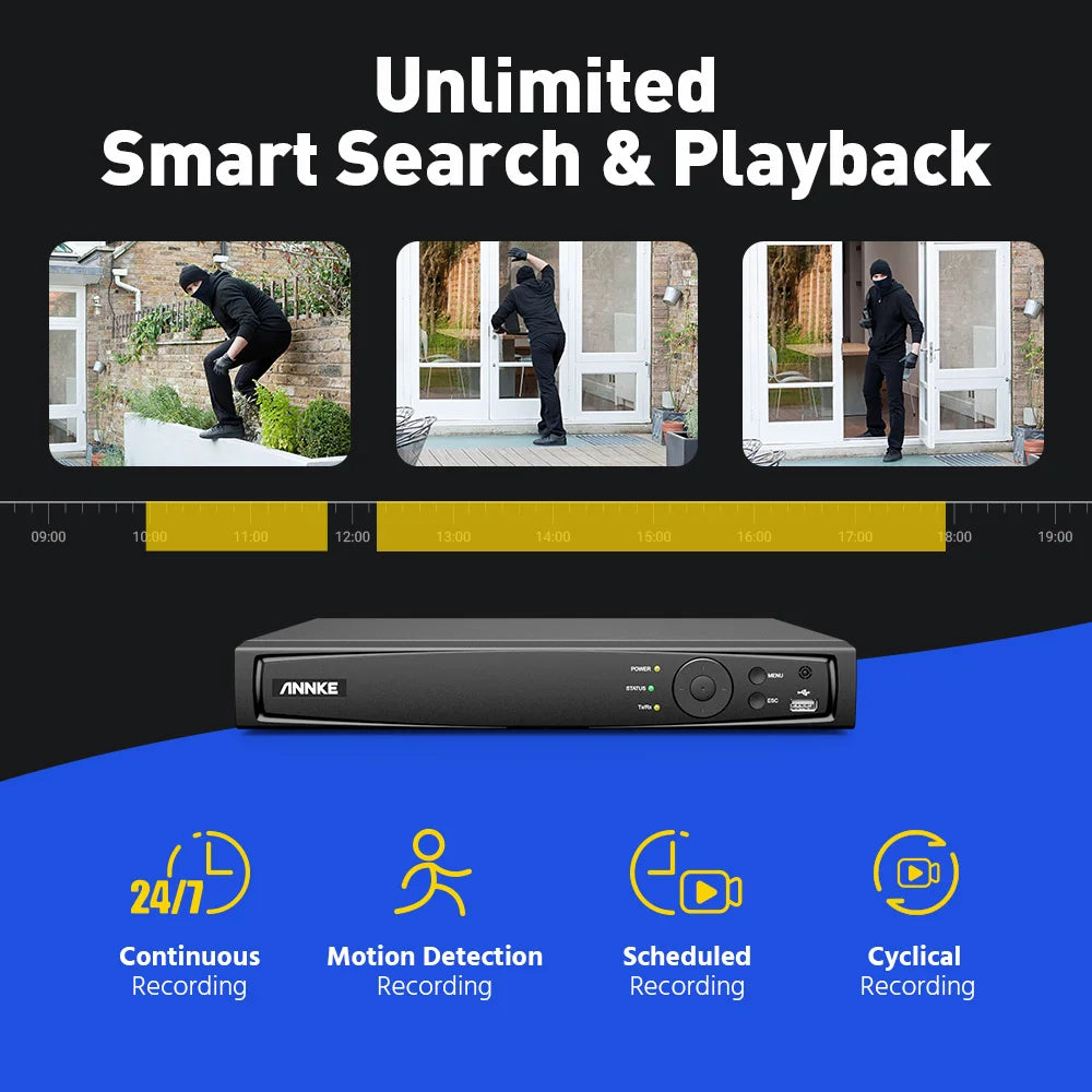 Annke 4K PoE Surveillance System 8CH NVR Security Cameras Audio