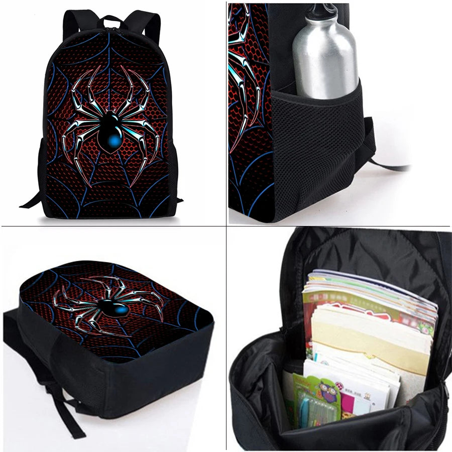 Children 3D Animated Spider Pattern School Backpack
