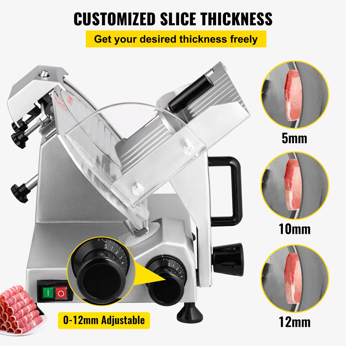 SucceBuy Electric Meat Slicer With Adjustable Thickness For Home Use
