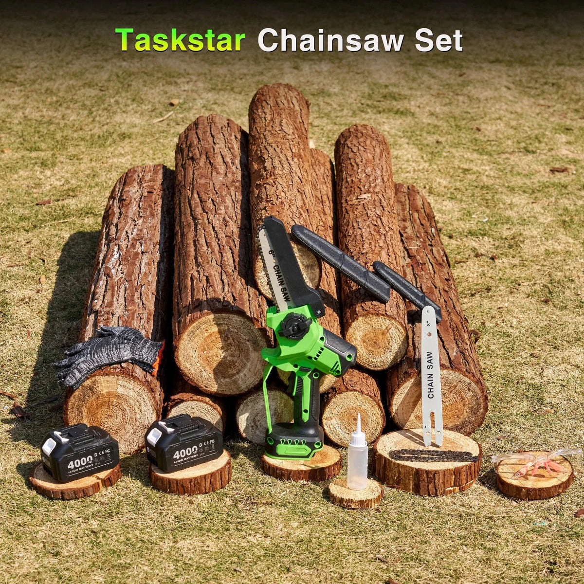 Taskstar Cordless Brushless Pruning Chain Saw for Garden Tree Trimming