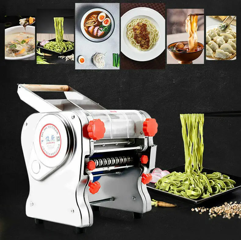 Commercial Electric Pasta Maker Dual Knife Stainless Steel Noodle Machine